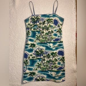 City Triangles boutique Women’s dress mini tropics blue green fitted M